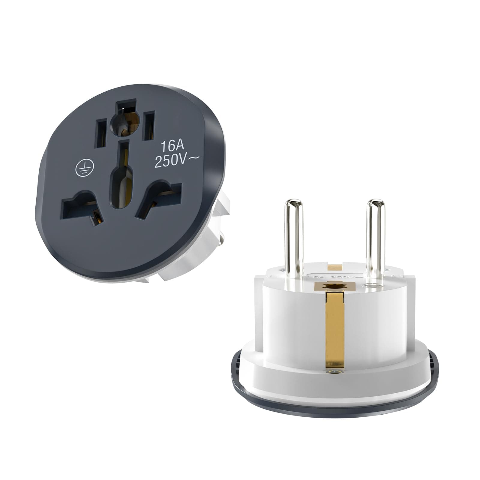 Universal Steckdosenadapter - 2 Stück Schwarz 🌍🔌