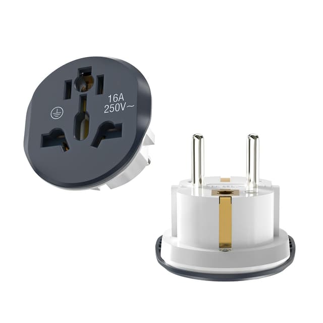 Universal Steckdosenadapter - 2 Stück Schwarz 🌍🔌