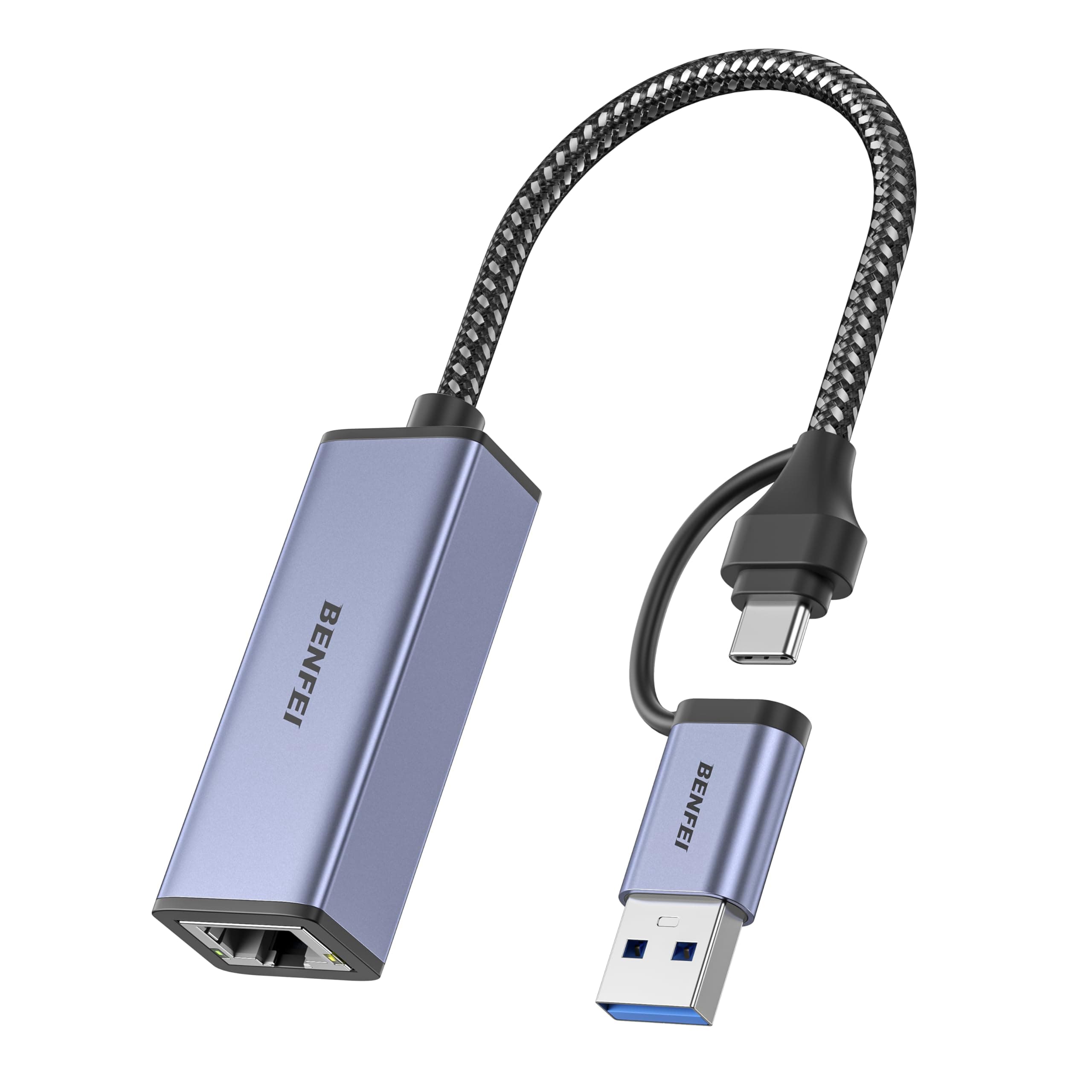 BENFEI USB-C auf Ethernet Adapter | USB 3.0 auf RJ45 Gigabit LAN | Kompatibel mit MacBook/Pro/Air | 🚀