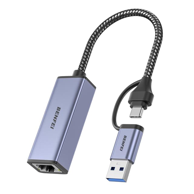 BENFEI USB-C auf Ethernet Adapter | USB 3.0 auf RJ45 Gigabit LAN | Kompatibel mit MacBook/Pro/Air | 🚀
