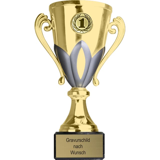 Personalisierte Gold/Silber Pokal mit Gravur - Pokal-Fabrik.de