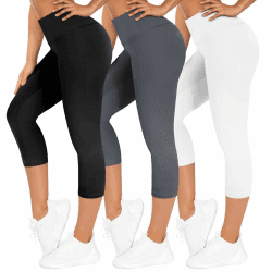 TNNZEET 3er Pack Capri Leggings Damen 3/4 für Sport 🏃‍♀️🧘‍♀️ Angebot bei HelloDeals