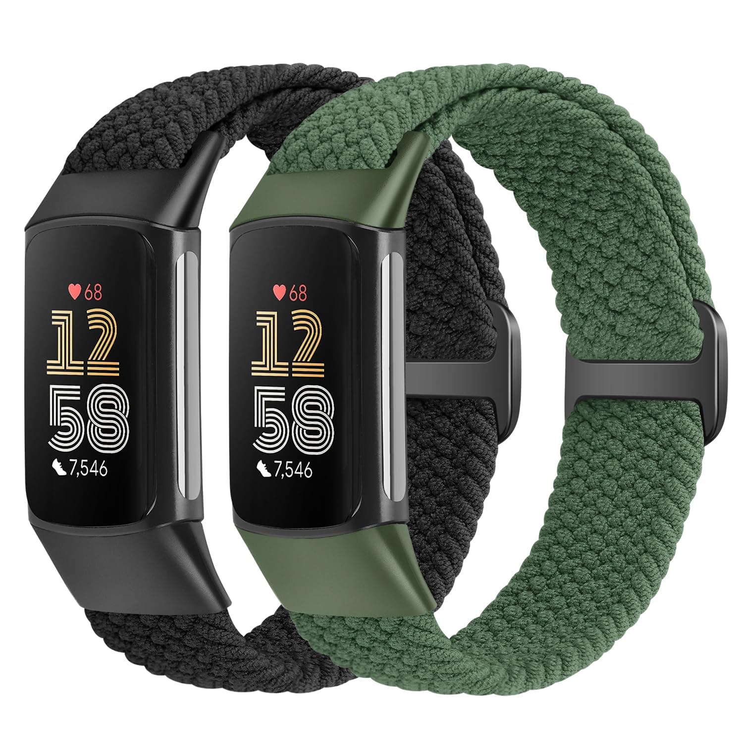 Yunshare Elastische Geflochtene Armband für Fitbit Charge 6/5 ⌚️🌿