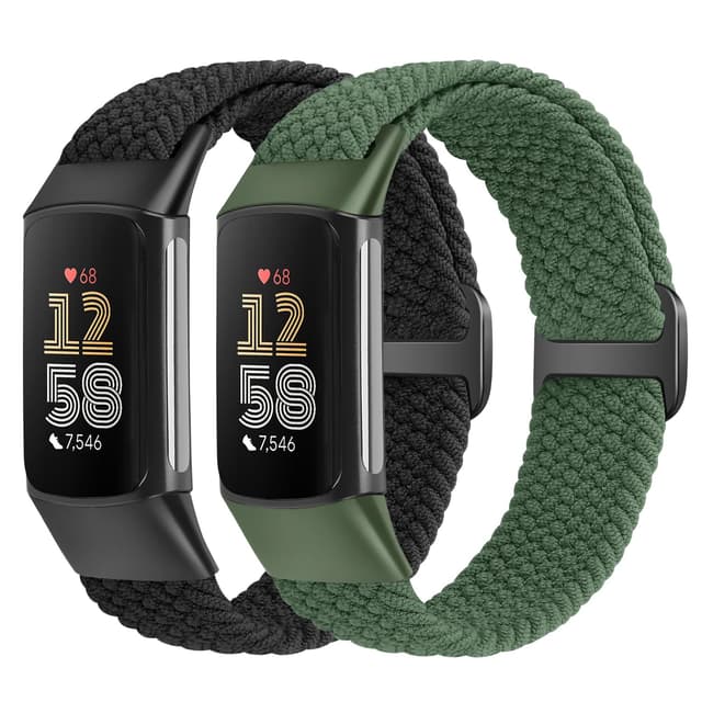 Yunshare Elastische Geflochtene Armband für Fitbit Charge 6/5 ⌚️🌿