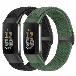 Yunshare Elastische Geflochtene Armband für Fitbit Charge 6/5 ⌚️🌿 Angebot bei HelloDeals
