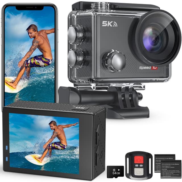 Hiicam Speed 10 Action Cam, 5K30FPS 30MP Actioncam 40M Unterwasserkamera 📷🌊