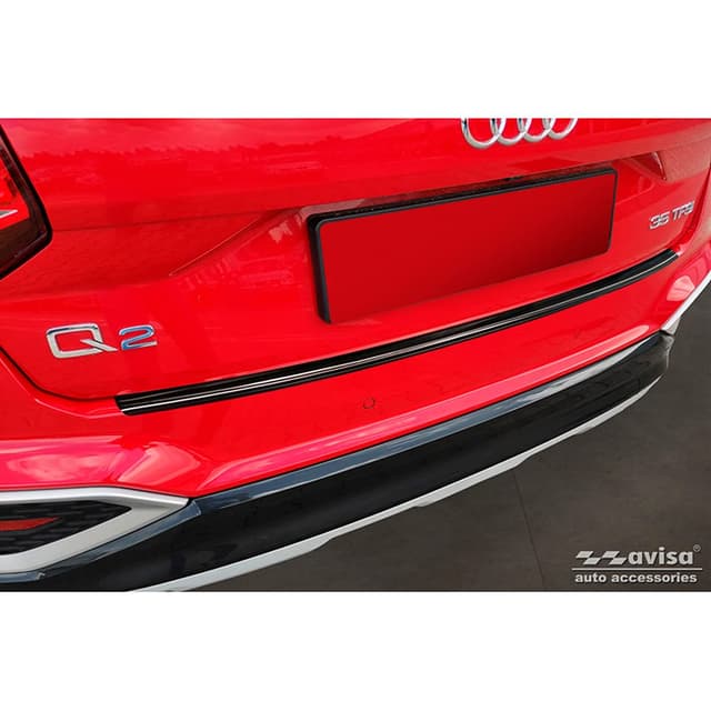 🔥 Super Deal! Avisa Schwarz Edelstahl Heckstoßstangenschutz für Audi Q2 Facelift 2020-