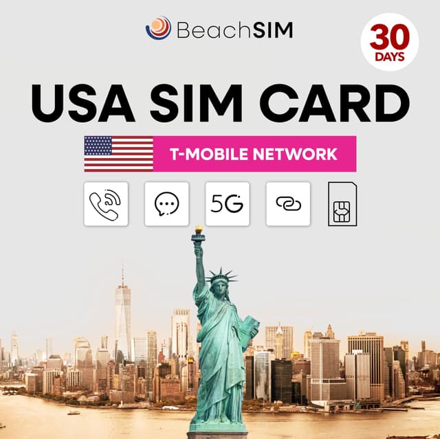 🏖️ BeachSIM Prepaid USA SIM-Karte 30 Tage 📱🇺🇸