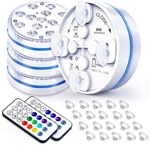 🌊🌈 Joycome Poolbeleuchtung 4 Stück 13 RGB LED Pool Licht Unterwasser 🌈🌊