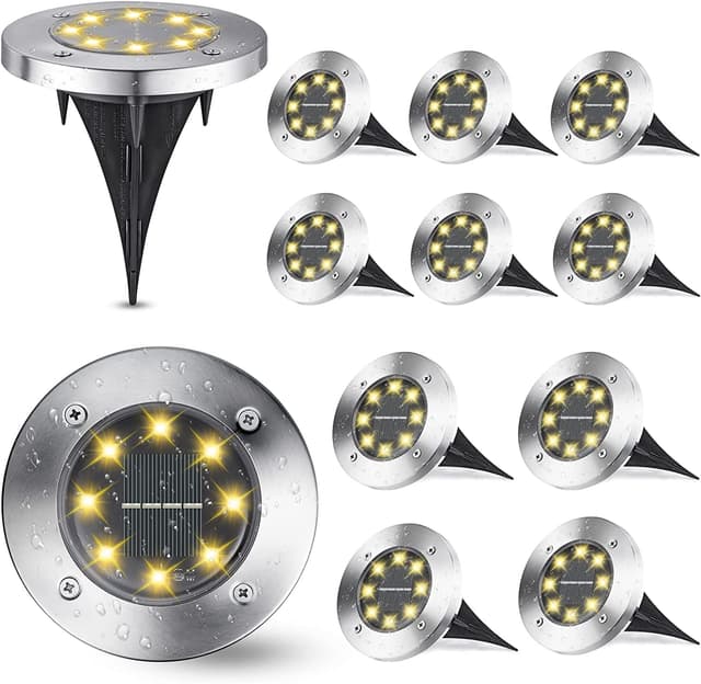 🌞🌿 Joomer 12 Stück Solar Bodenleuchten - Solarlampen für Garten Außen 🌿🌞