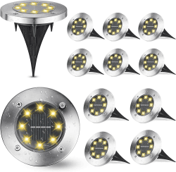 🌞🌿 Joomer 12 Stück Solar Bodenleuchten - Solarlampen für Garten Außen 🌿🌞 Angebot bei HelloDeals