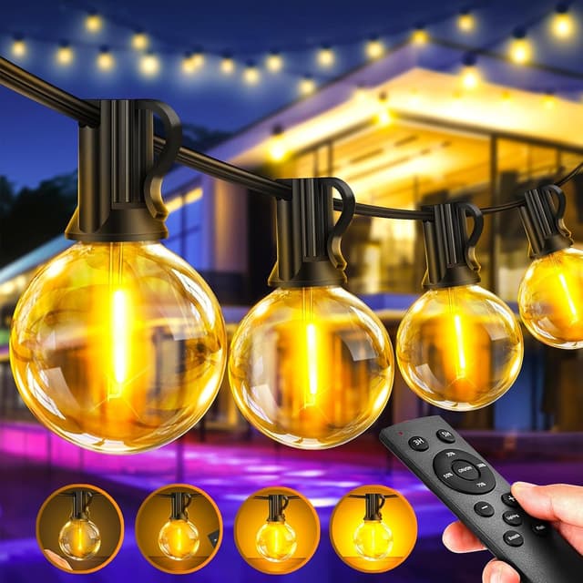 30M LED Lichterkette Außen Strom: Outdoor Lichterketten Wetterfest Dimmbar Warmweiß Retro Lights