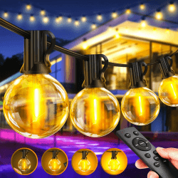 30M LED Lichterkette Außen Strom: Outdoor Lichterketten Wetterfest Dimmbar Warmweiß Retro Lights Angebot bei HelloDeals