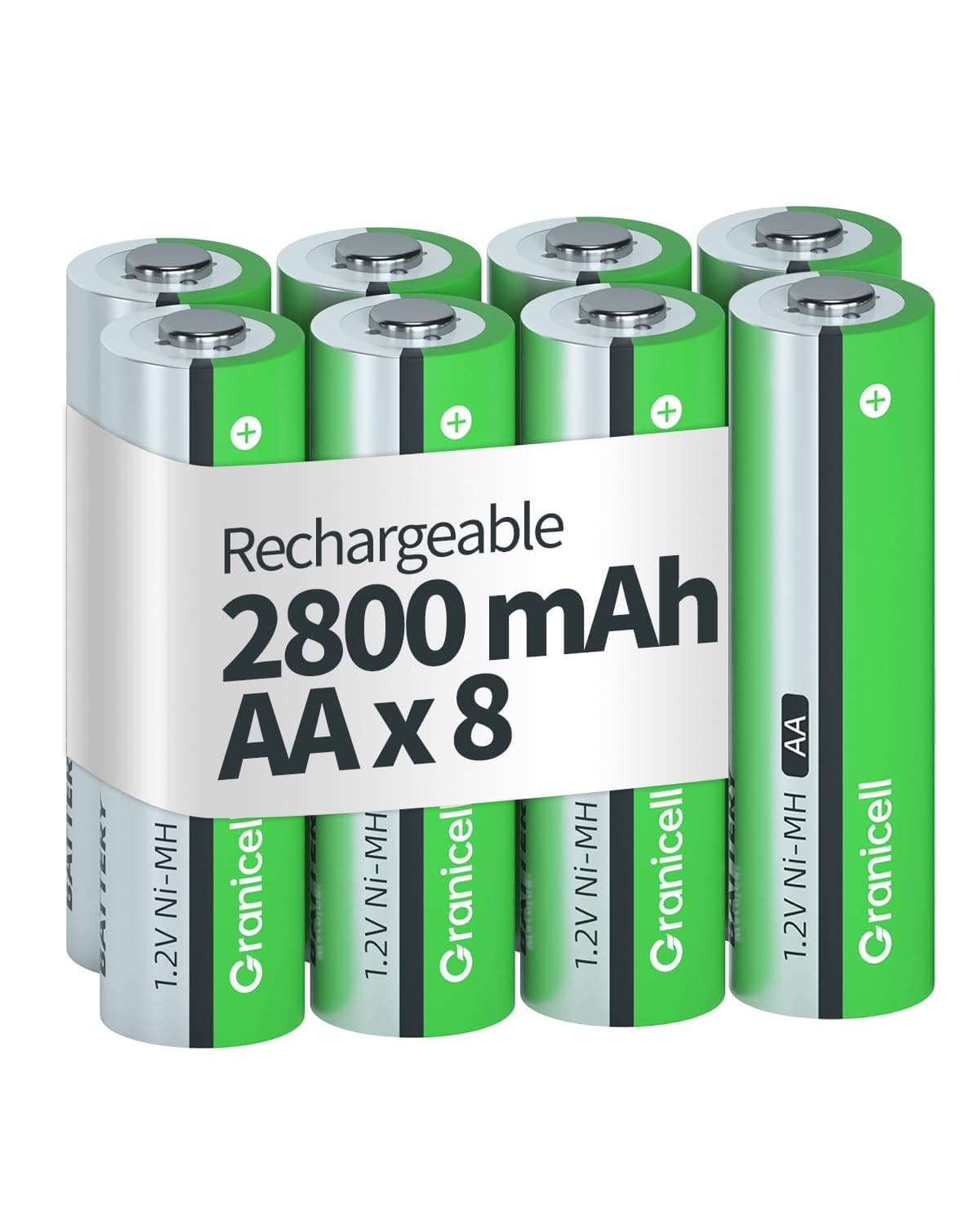 🔋 Granicell AA Wiederaufladbare Batterien 2800 mAh - 8er Pack