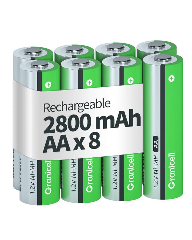 🔋 Granicell AA Wiederaufladbare Batterien 2800 mAh - 8er Pack