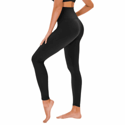 TNNZEET High Waist Leggings Damen Elastische Leggins Weiche Sporthose für Sport Gym S-M Schwarz