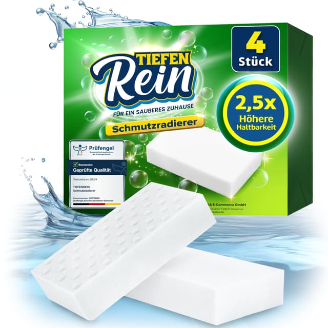Schmutzradierer PRO 4 Stück - Extra langlebiger Zauberschwamm ✨