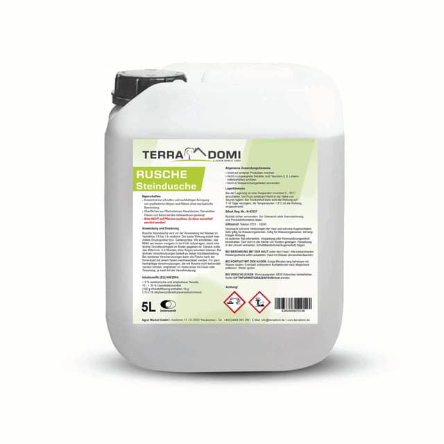🌿 Terra Domi Rusche Steindusche, 5 L Konzentrat - Steinreiniger für saubere Wege & Plätze