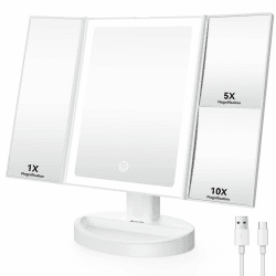 Auxmir Schminkspiegel mit Beleuchtung - 10X/5X/1X Vergrößerungsspiegel mit Licht 😍 Angebot bei HelloDeals