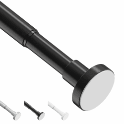 🌟 WELDUN Gardinenstange ohne Bohren 46-119CM Teleskopstange Φ25mm Schwarz 🌟 Angebot bei HelloDeals