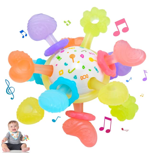 Greifball Für Babys Flüssigsilikon（LSR）Montessori Spielzeug Baby Zahnungshilfe -BPA Frei Beißspielzeug Baby Geschenk