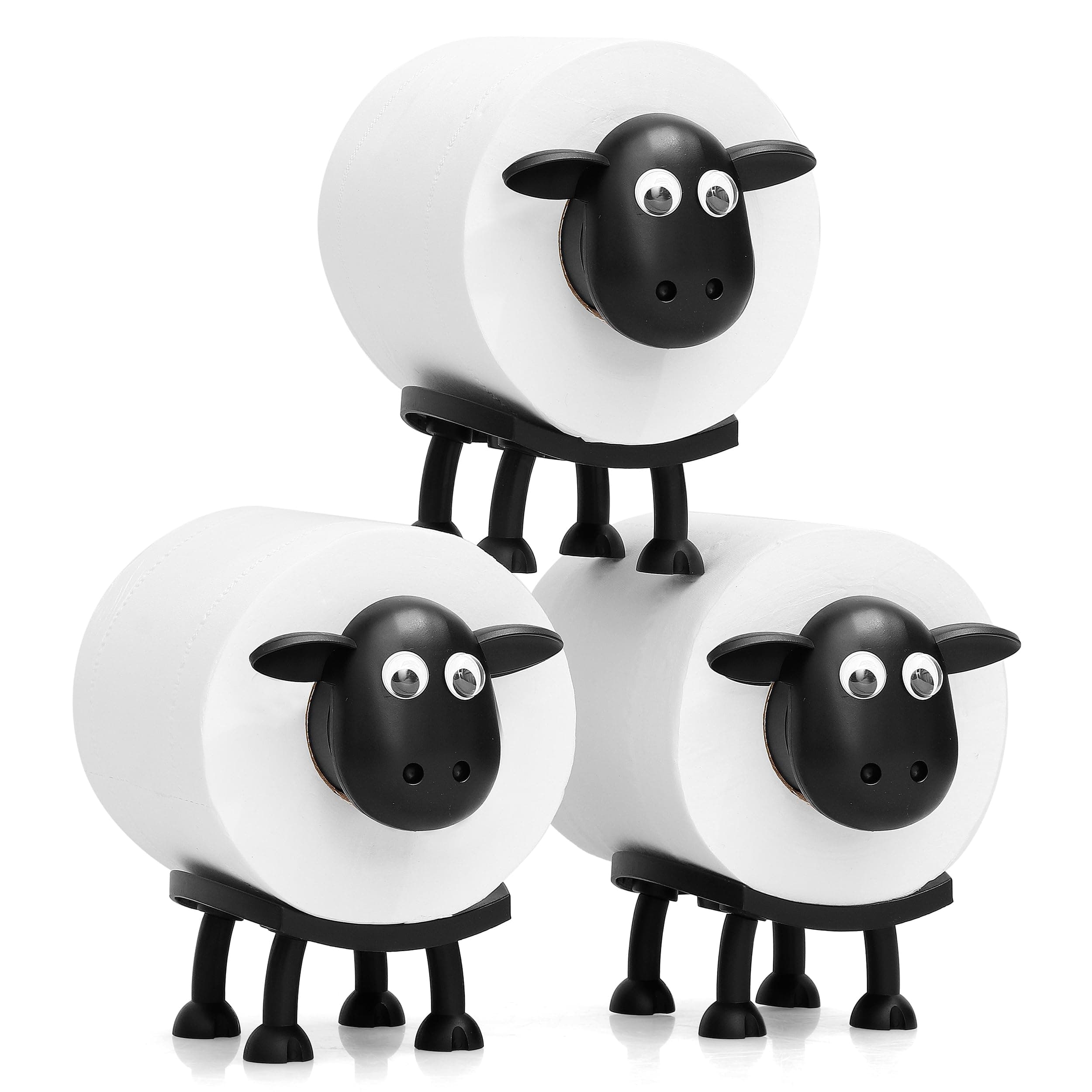 VELENTI Lustiger Toilettenpapierhalter mit Schaf 🐑 - Badezimmer-Set 3er Set X3