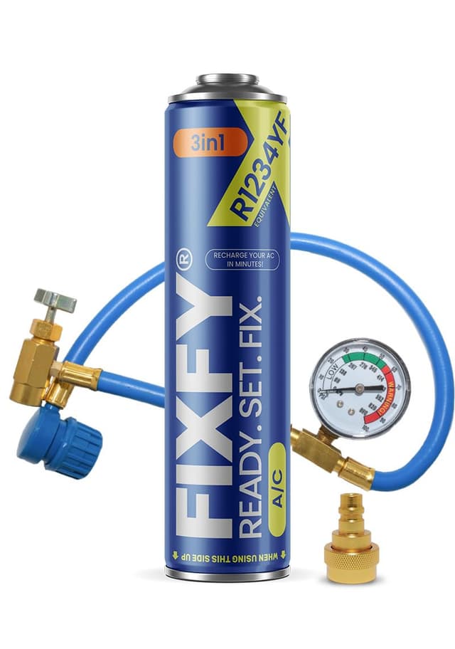 FIXFY 3in1 – Set: Schlauch mit Manometer + Adapter + Ersatz-Kältemittel R1234YF mit Öl und Dichtmittel 🚗❄️