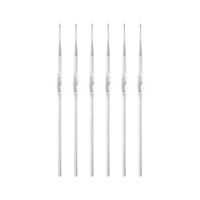 🧶🪡 Angebot: 6 Stück Häkelnadel Edelstahl Set - Tunesische Häkelnadeln für Anfänger DIY Bastelgarn 0,6mm