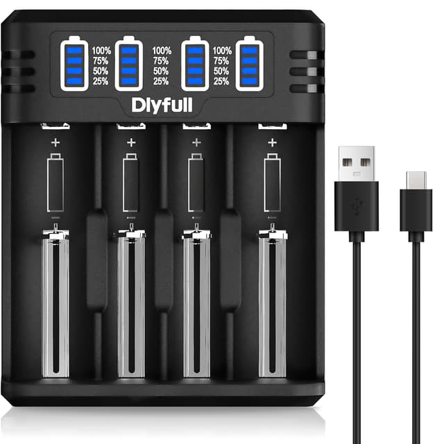 Dlyfull 18650 Ladegerät mit LED Anzeige 🔋🔌