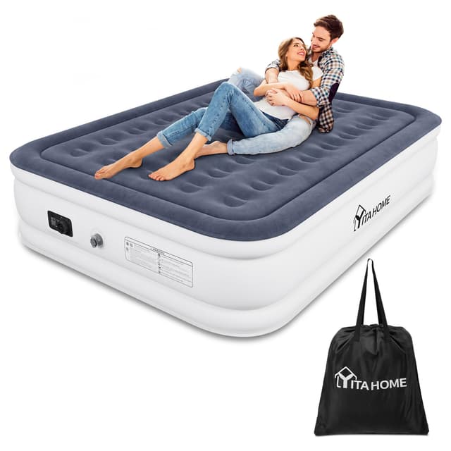 YITAHOME 2x1,5m Luftmatratze 2 Personen, Selbstaufblasend Luftbett mit Integrierter Elektrischer Pumpe