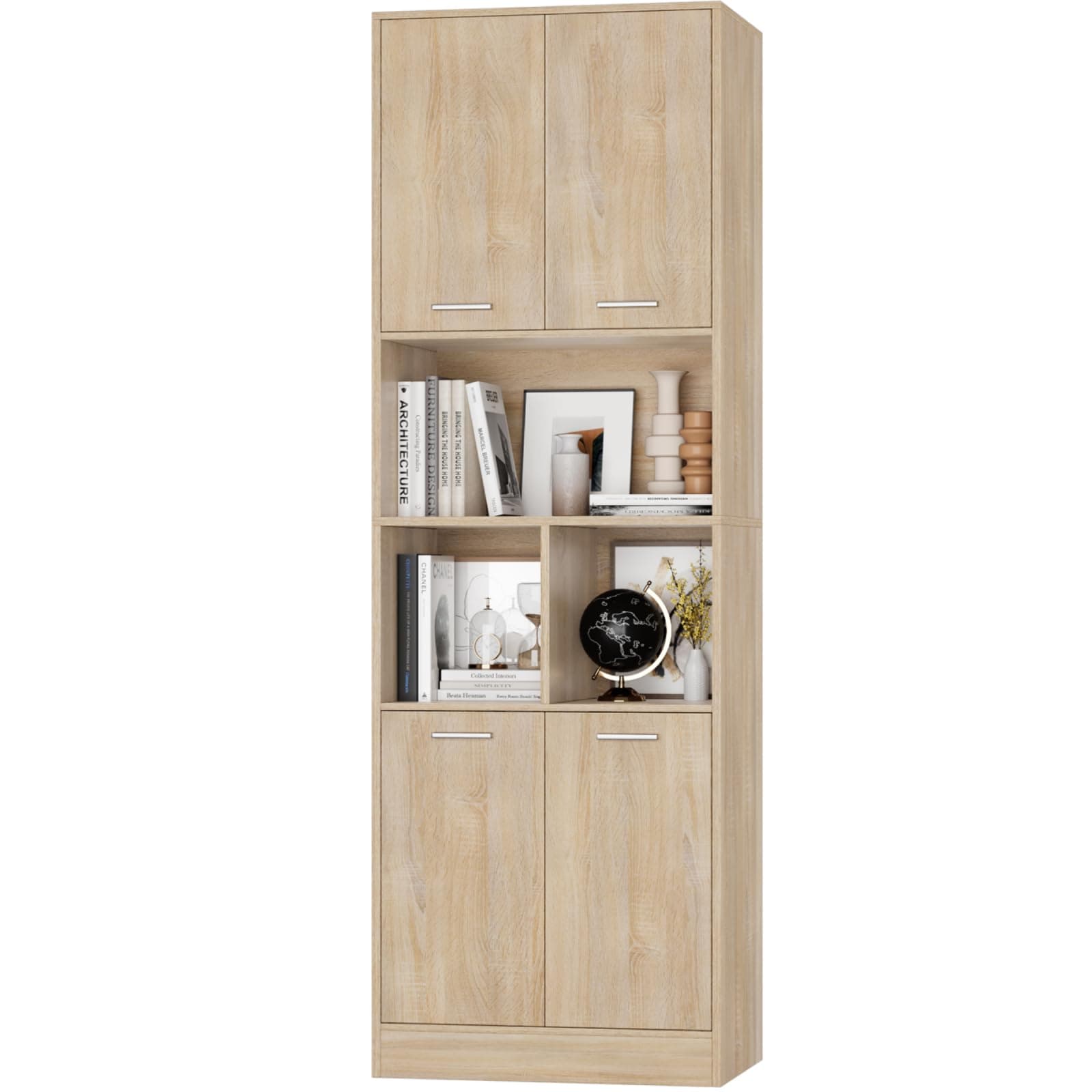 🚿 FirFurd Hoch Badezimmerschrank 180,5 x 60 x 40 cm (Eiche) 🛁