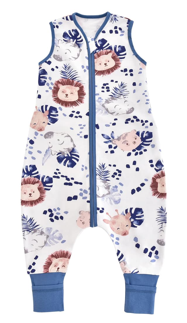 👶🦁 Chilsuessy Baby Sommerschlafsack mit Füßen 0.5 Tog - Dschungel Löwe
