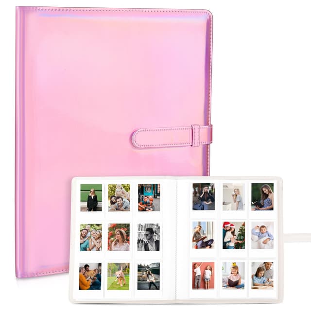 📸 Fotoalbum Mit 360 Taschen - Passend für Instax Mini 9, 8, 90, 25, 11, 12, Link Drucker, Snap PIC-300 3-Zoll-Film (Magisches Rosa) 🌟