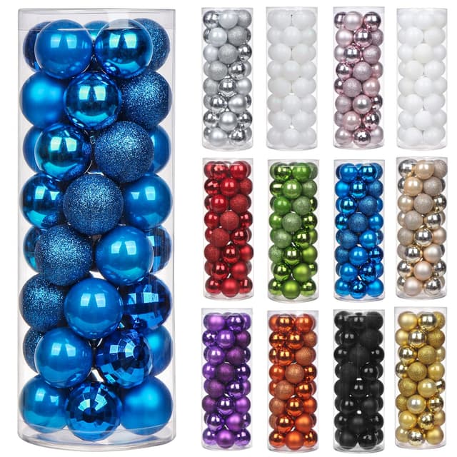 Weihnachtliche Christbaumkugeln - 40 Stücke Bruchsicher Blau 1.6"/4CM 🎄🎁