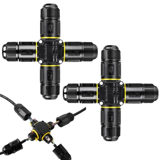 Kabelverbinder Wasserdicht 3 Polig, IP68 Verbindungsmuffe Erdkabel Verteilerdose 4 Wege