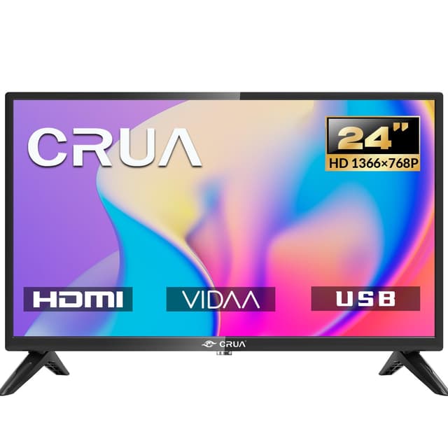 📺 CRUA VIDAA Smart TV, 24 Zoll (60 cm) HD LED TV Schwarz [Energieklasse E]
