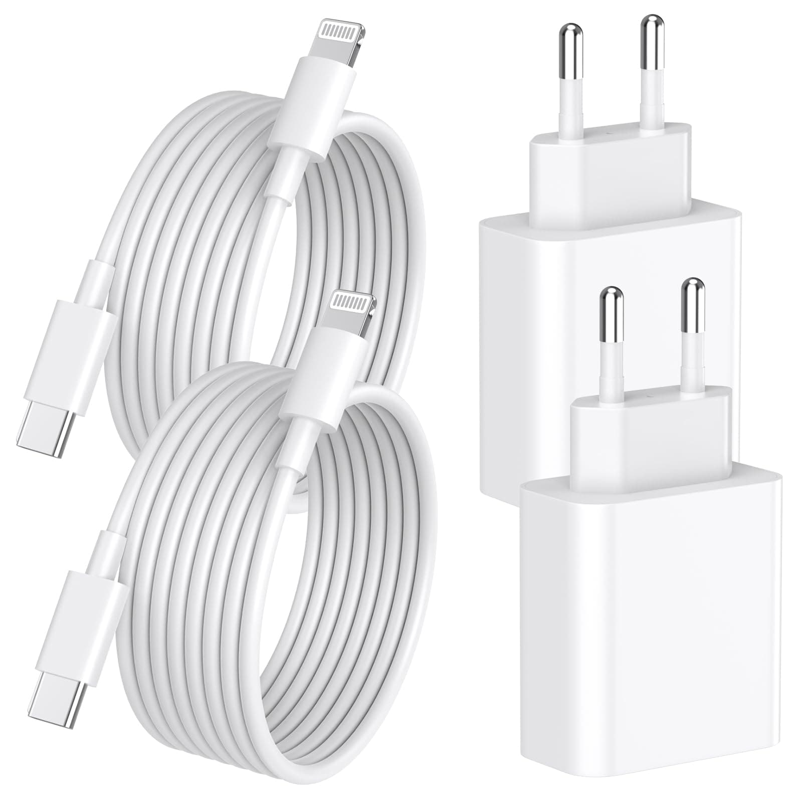 📱🔋 iPhone Ladegerät 4er Pack 20W USB C Schnellladegerät und Ladekabel