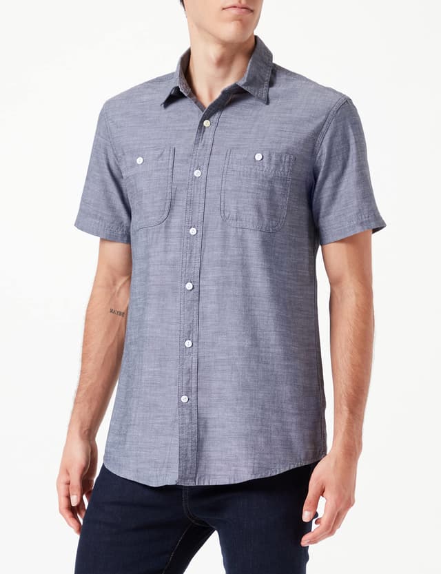 Angebot: Amazon Essentials Herren Chambray-Hemd mit kurzen Ärmeln