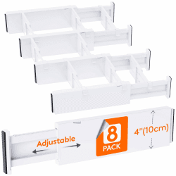 Lifewit 8er-Set Verstellbar Schubladentrenner 🌟 10 cm hoch und 34,3-55,9 cm Länge 🚀