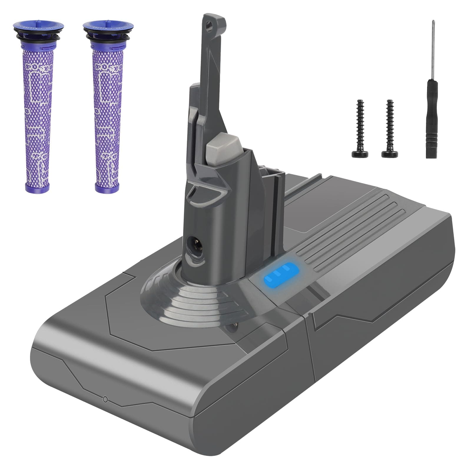 Waitley 6000mAh Ersatzakku für Dyson V8 Akku - Für Dyson SV10 V8 Absolute Animal Motorhead Fluffy Slim Fluffy Total Clean Extra
