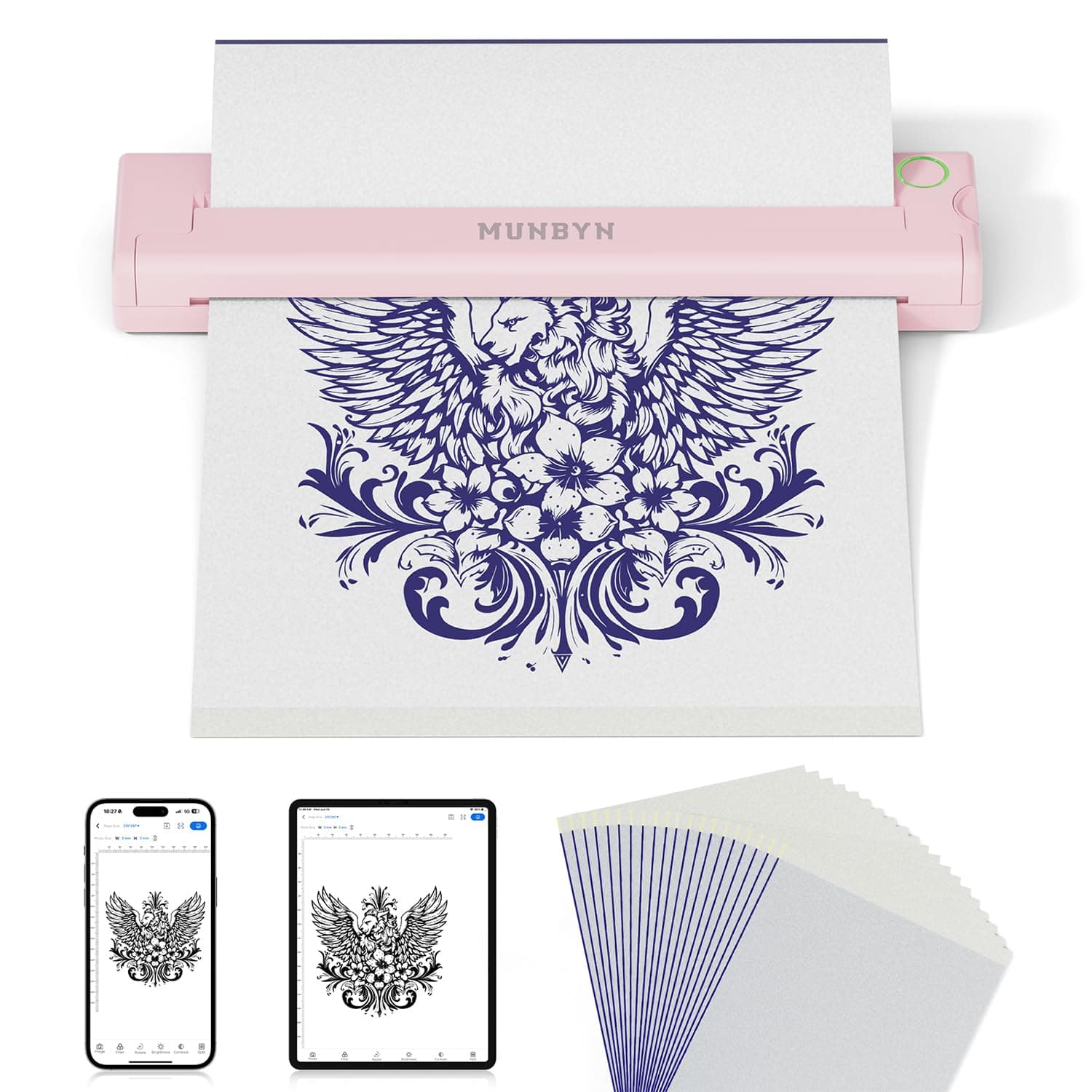 🖨️ MUNBYN Tattoo Drucker Bluetooth, Stencil Drucker, Tattoo Printer Thermodrucker