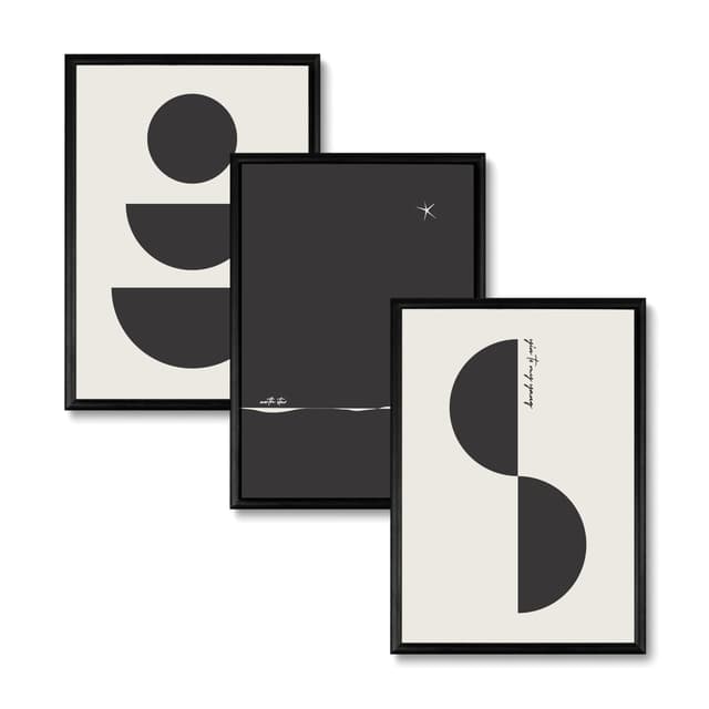 Studio Moien Nocturnal Set - A3 Grösse (29,7 x 42 cm) abstrakte, schwarz-weiße moderne und zeitgenössische Poster