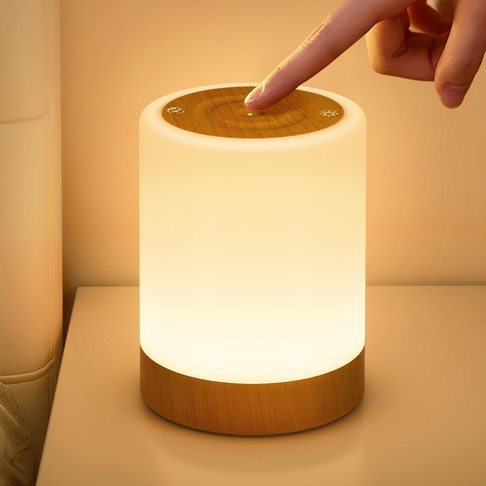 🌟 NIWOHOM Nachttischlampe Touch Dimmbar 🌈 LED Tischlampe Akku USB Aufladbar