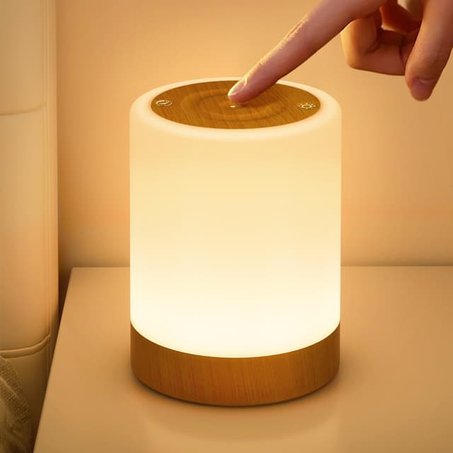 🌟 NIWOHOM Nachttischlampe Touch Dimmbar 🌈 LED Tischlampe Akku USB Aufladbar