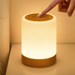 🌟 NIWOHOM Nachttischlampe Touch Dimmbar 🌈 LED Tischlampe Akku USB Aufladbar