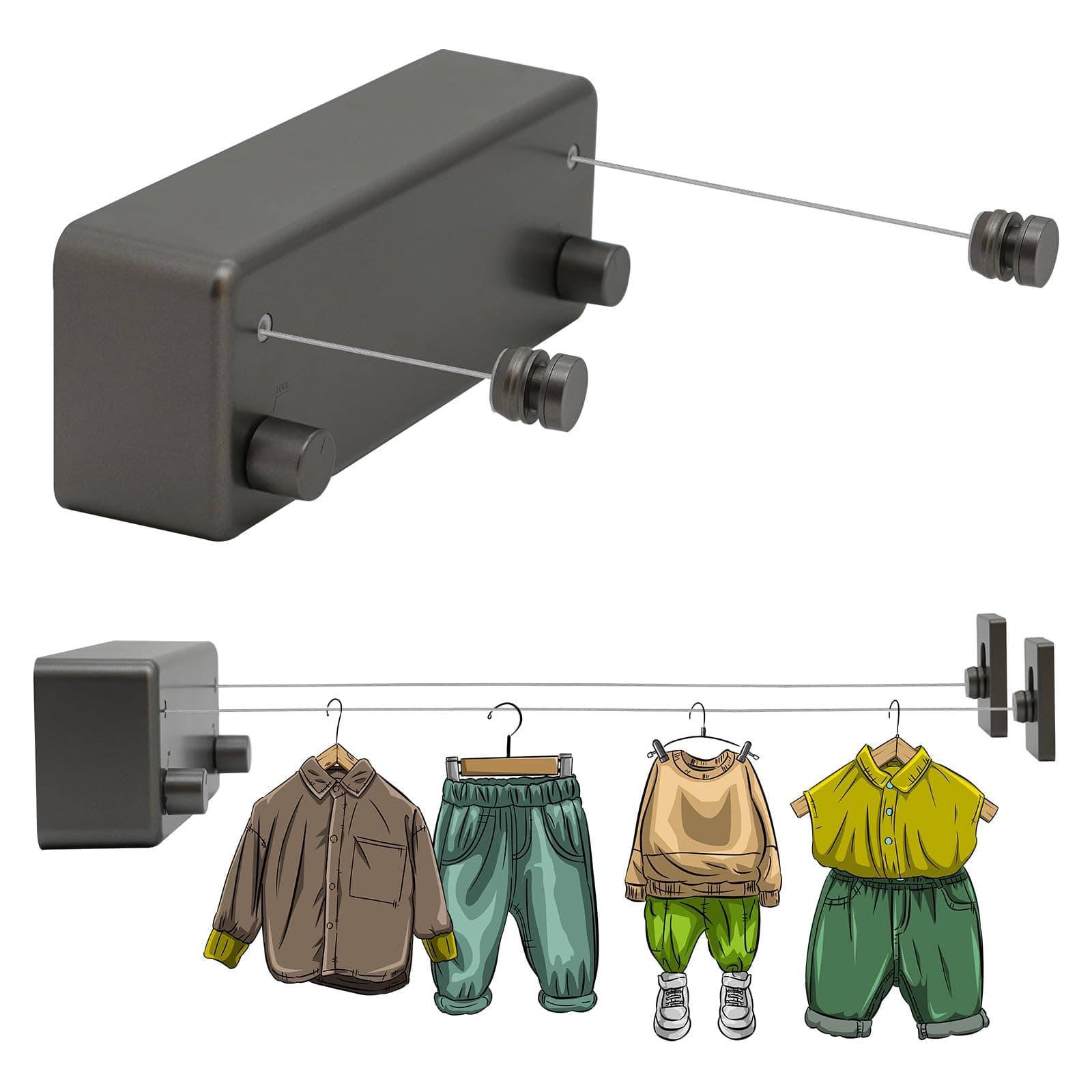 🌟 Super Deal! MUYIRTED 2x4.2M Wäscheleine Zum Ausziehen 🧺🪣