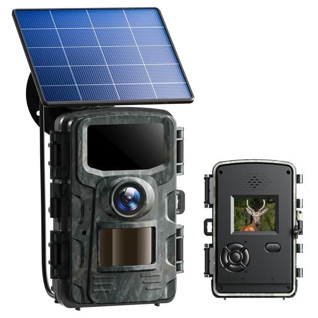 📸🌿 VOOPEAK Wildkamera mit Solarpanel, 4K 48MP Wildkamera mit Nachtsicht Bewegungsaktiviert