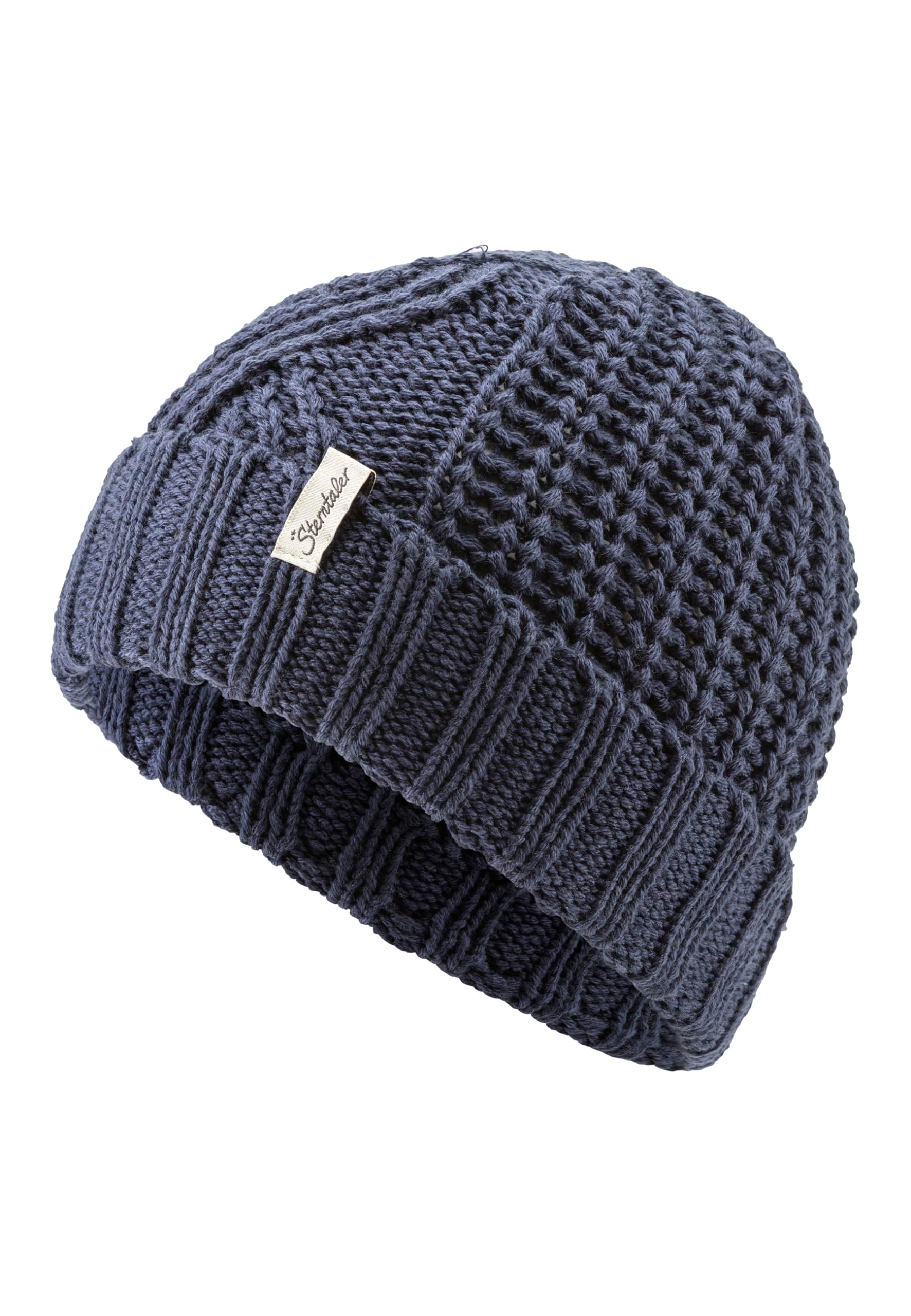 🌟 Sterntaler Strickmütze mit Umschlag - Unisex Beanie im coolen Fisherman Style 57 Marine 🌟
