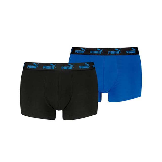 Angebot: PUMA Herren Elements Trunk (2er Pack) S Schwarz / Blau 🩲🔵