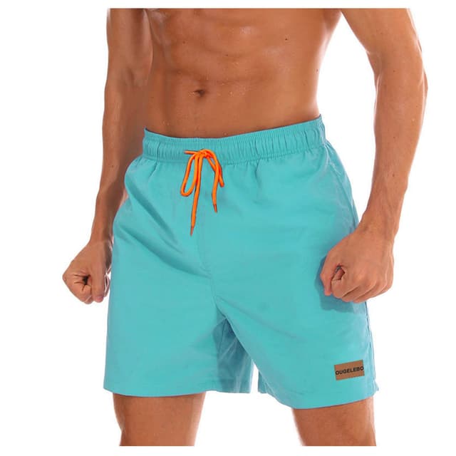 🏊‍♂️ Ougelebo Badehose Herren mit Reißverschlusstasche Schnelltrocknend - XL Blauer See 🌊